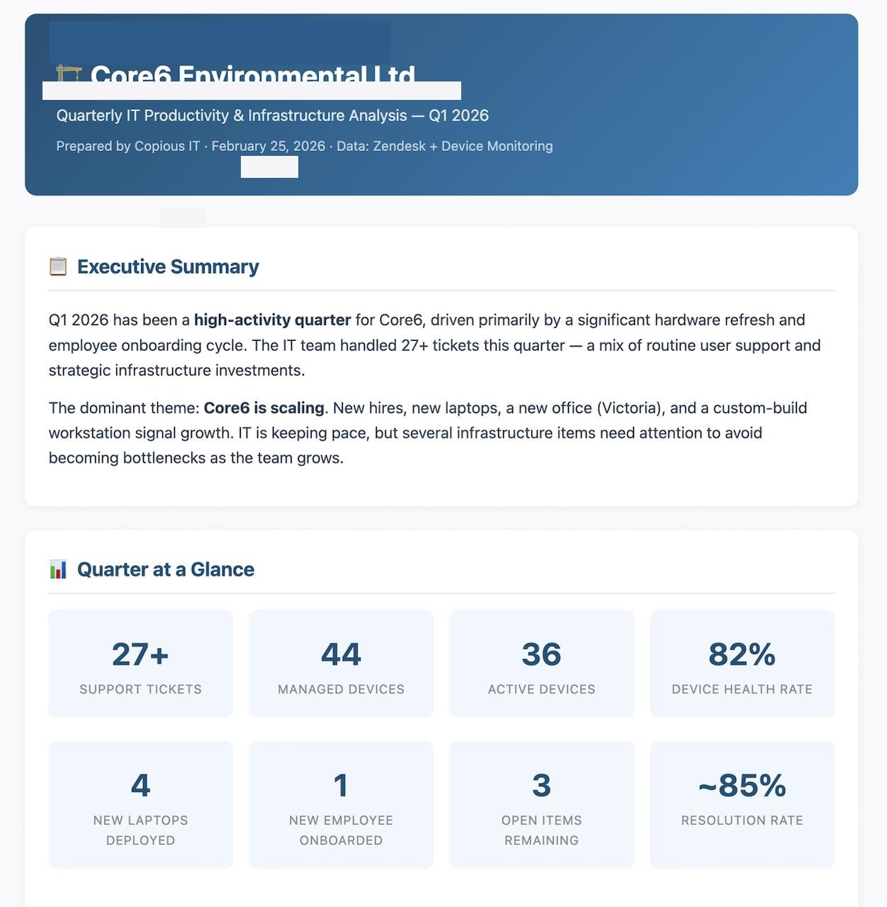 ArgusBoard reporting interface for Apple fleet quarterly reports